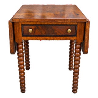 Antique Sheraton-Style Drop Leaf Side Table For Sale