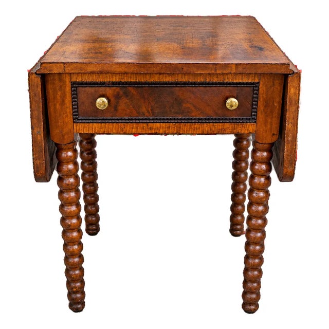 Antique Sheraton-Style Drop Leaf Side Table For Sale