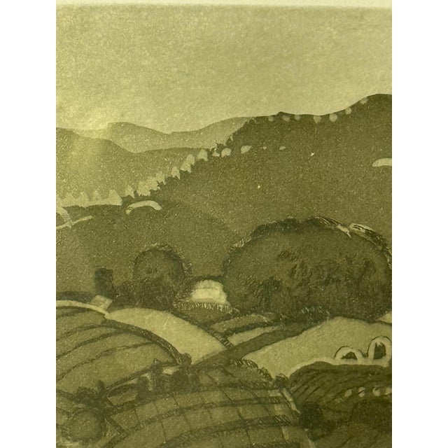 Mid 20th Century Linda Plotkin (Wi b.1938-) Orig. Tonalist Etching 33/45 Signed, Titled "April Mt.", Framed For Sale In Philadelphia - Image 6 of 9