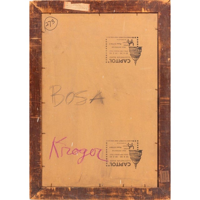 Charles H. Kroger Seated Female Figure Oil, 1953 For Sale - Image 4 of 6