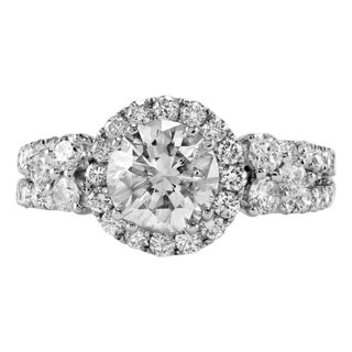 2.43 Carat Round Brilliant Diamond Ring 18 Karat White Gold, Size 6.75 For Sale