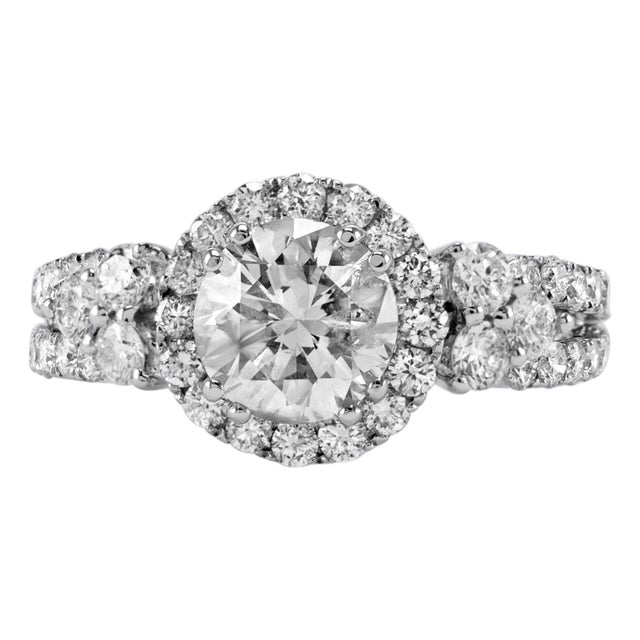 2.43 Carat Round Brilliant Diamond Ring 18 Karat White Gold, Size 6.75 For Sale