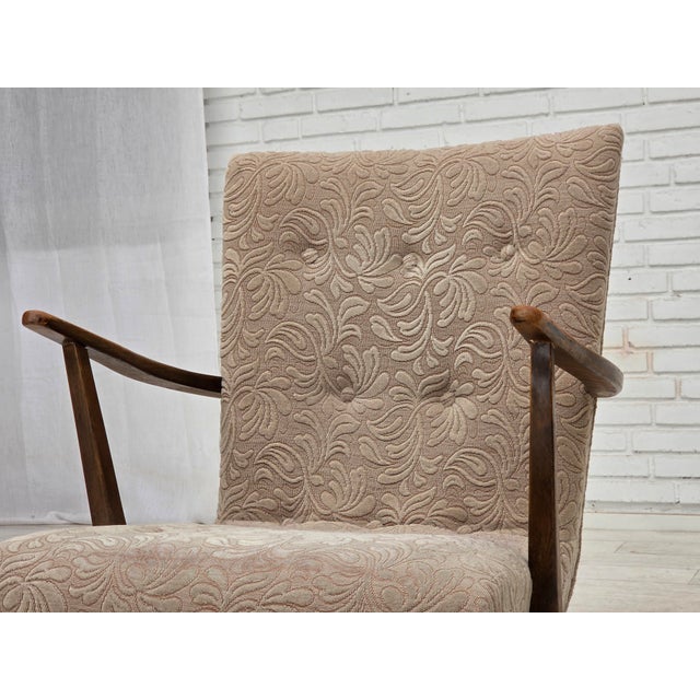 Danish Armchair in Furniture Wool and Beech Wood, 1960s For Sale - Image 17 of 18