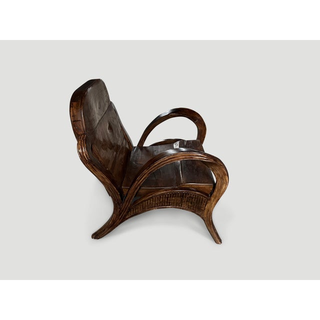 1950s Sculptural Teak Wood Arm Chair For Sale - Image 4 of 6