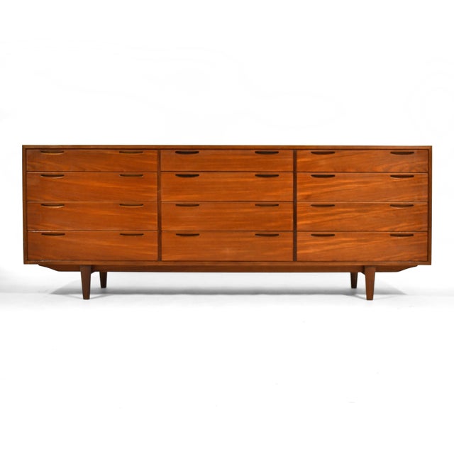 Mid-Century Modern Ib Kofod-Larsen 12 Drawer Cabinet/Dresser For Sale - Image 3 of 8