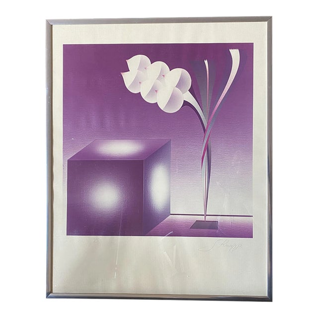 1980s Signed and Numbered Abstract Fine Art Lithograph by Known Polish/British Artist, S. Knapp For Sale