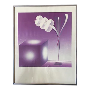 1980s Signed and Numbered Abstract Fine Art Lithograph by Known Polish/British Artist, S. Knapp
