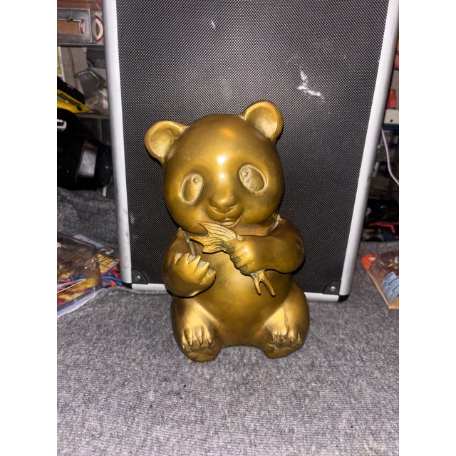 Mid-Century Modern 1950s Mid-Century Modern Figural Bronze Panda Statue For Sale - Image 3 of 3