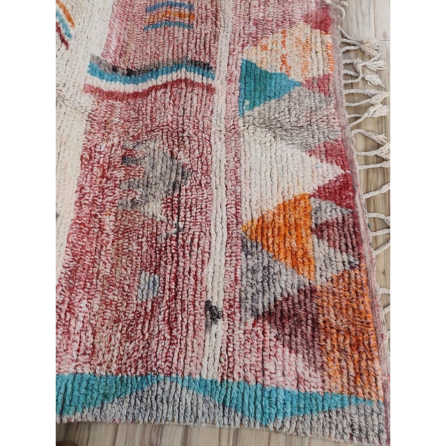 Boujaad Tribal Burgundy Wool Moroccan Area Rug For Sale In Boston - Image 6 of 13