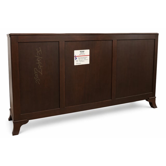 Wood Mid 20th Century English Nigerian Mahogany Inlaid Sideboard by Trosby, Sussex For Sale - Image 7 of 7