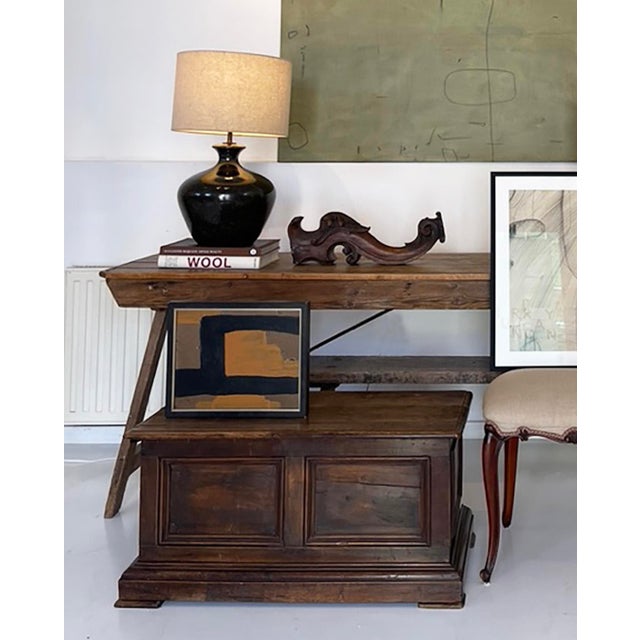 Early 20th Century Vintage Wood Panel Trunk / Blanket Chest For Sale - Image 4 of 6