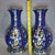 Pair of Chinese Deep Blue Famille Rose Plum Blossom Floral Vases, Chinoiserie Decor Vessels For Sale - Image 9 of 9