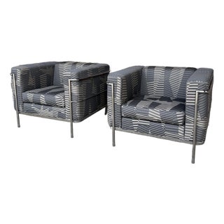 Le Corbusier Lc2 Pair of Chairs Licensed Through Jack Cartwright Once For Sale