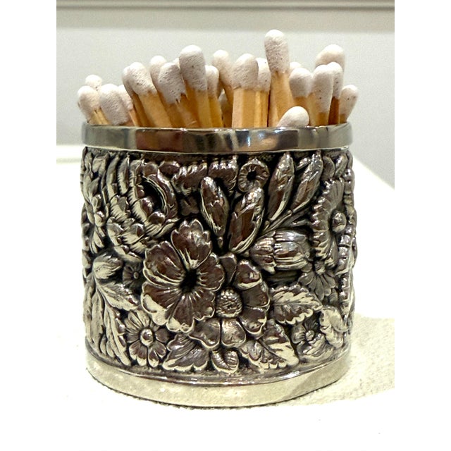 Art Nouveau Tiffany & Co Silver 19th C Toothpick Holder For Sale - Image 3 of 10