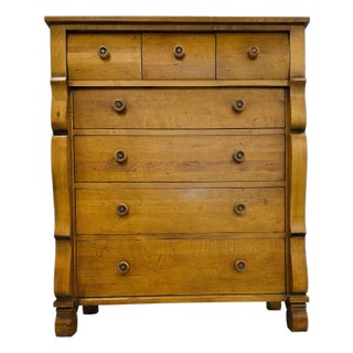 Ethan Allen "New Country" 7-Drawer Tallboy Highboy Chest - Solid Maple For Sale