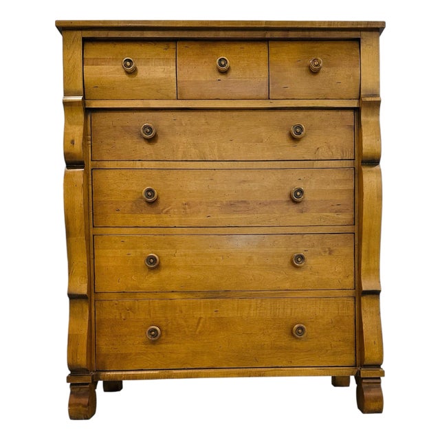 Ethan Allen "New Country" 7-Drawer Tallboy Highboy Chest - Solid Maple For Sale