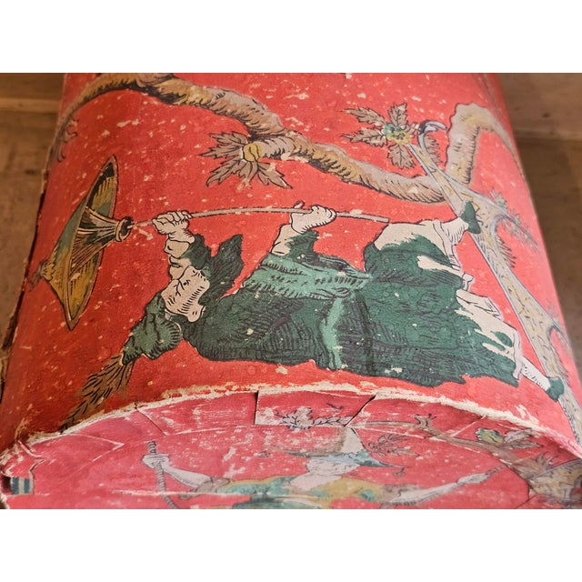 Large 19th Century French Chinoiserie Wallpaper Covered Trousseau Box, 1820 For Sale - Image 16 of 18