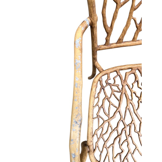 Late 20th-C. Faux Bois Metal Garden Bench or Settee For Sale - Image 15 of 16