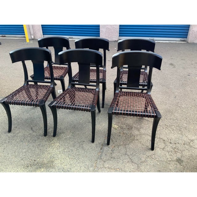 Modern Klismos Ebony Dining Chairs - Set of 6 For Sale In San Diego - Image 6 of 6