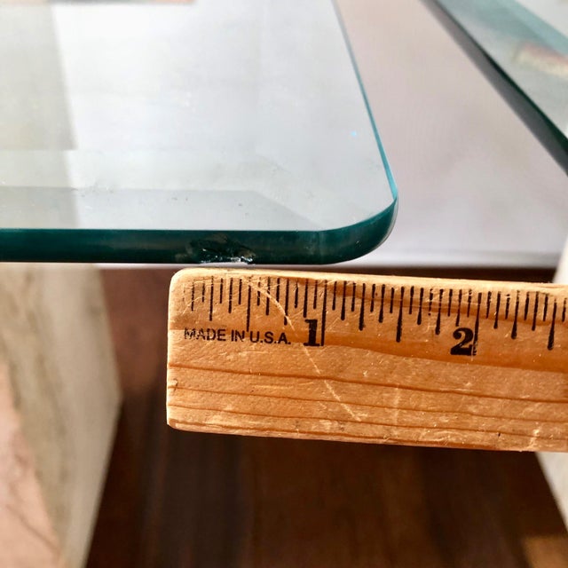 Artedi 1970s Hollywood Regency Artedi Travertine and Brass End Tables - a Pair For Sale - Image 4 of 8