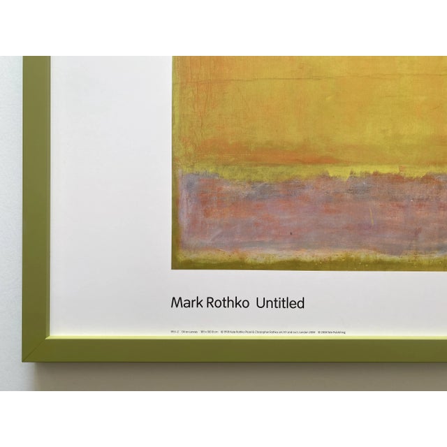 Wood Mark Rothko Vintage Offset Lithograph Print Framed Abstract Expressionist Poster " Untitled " 1951-52 For Sale - Image 7 of 12