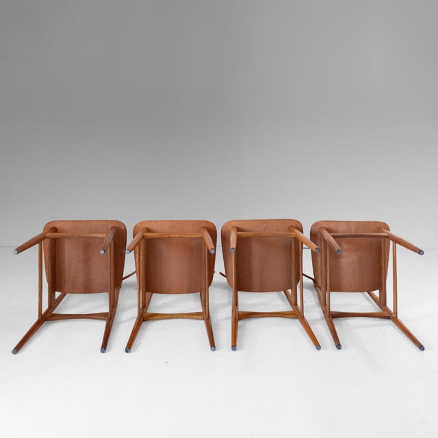 Scandinavian Wood Dining Chairs in the the style of Hans J. Wegner, 1960s, Set of 4 For Sale - Image 6 of 14