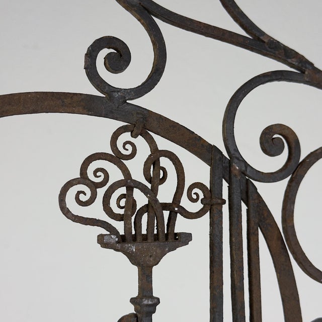 Brown Antique Decorative Wrought Iron Wall Panel, Italy, 1920s For Sale - Image 8 of 18