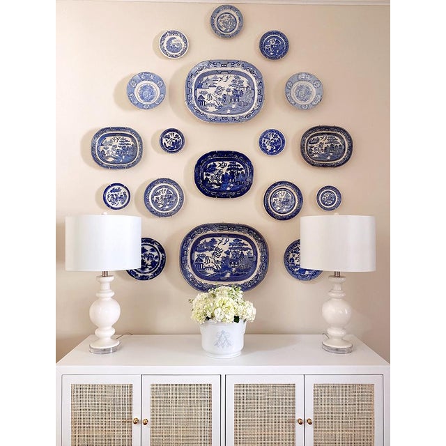 Large 19thC. Staffordshire Stone China Platter, Blue Willow pattern. No maker's mark Want to explore more products at...