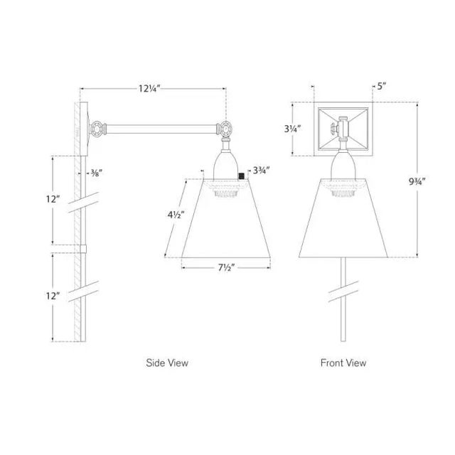Transitional Alexa Hampton for Visual Comfort Signature Jane Single Library Wall Light in Polished Nickel with Linen Shade For Sale - Image 3 of 3