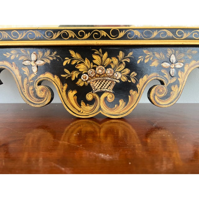 Vintage Italian Chinoiserie Decorated Wall Mirror For Sale In Boston - Image 6 of 8