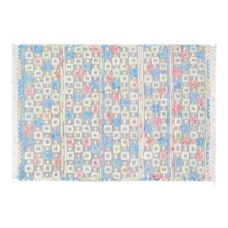 Moroccan High Low Hand Knotted Wool Rug,5'9"X8'2" For Sale