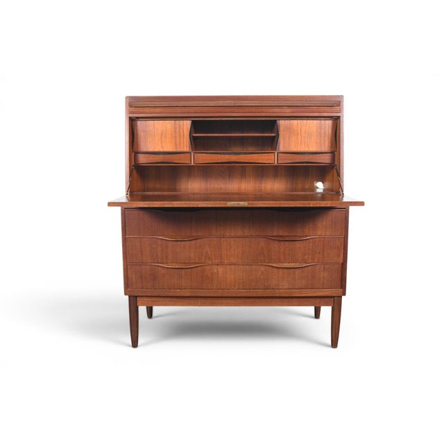 Mid-Century Modern Mid 20th Century Erling Torvits Secretary Desk in Teak #2 For Sale - Image 3 of 11