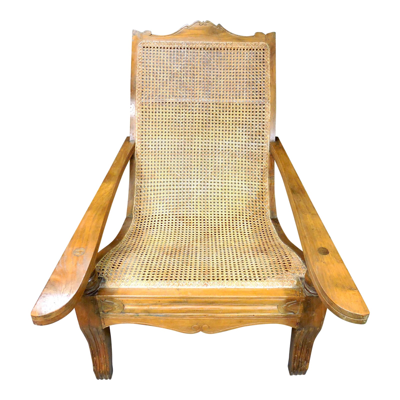 Late 20th Century Vintage British Colonial Teak and Cane Plantation