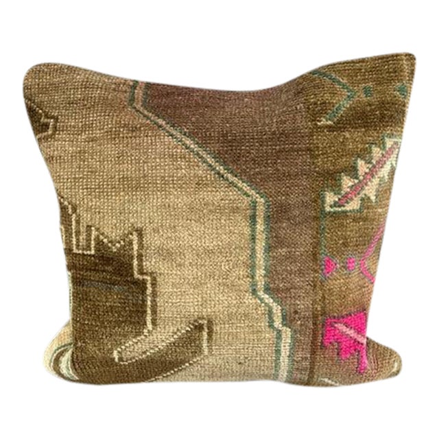 20 x 20 Rug Pillow Ethereal Reverie Turkish Pillow Cushion Cover For Sale