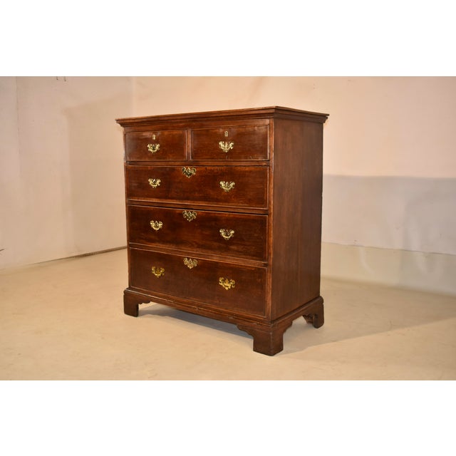 18th Century Period Georgian 18th Century English Oak Chest For Sale - Image 5 of 12
