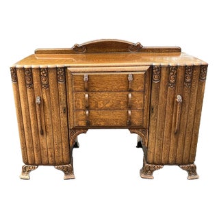 Art Deco Oak Sideboard, 1930s For Sale