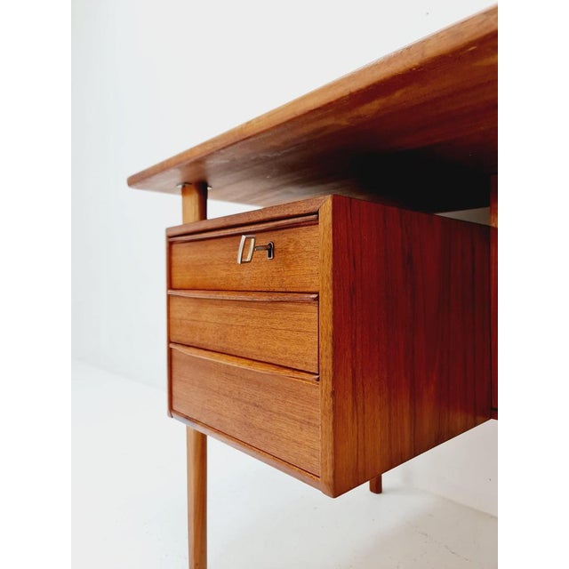Danish Teak Desk by Peter Løvig Nielsen for Løvig, 1960s For Sale - Image 3 of 11