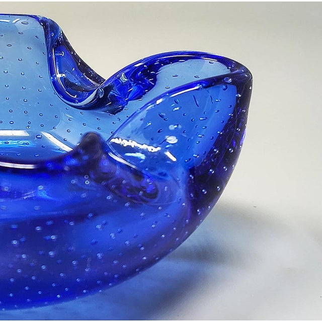 Blue Vintage Italian Ashtray by Flavio Poli for Seguso, 1960s For Sale - Image 8 of 9