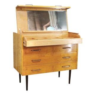 Mid-Century Vanity Chest with Mirror by Up Zavody, Czech, 1970s For Sale