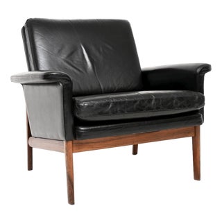 Vintage Danish Leather Armchair by Finn Juhl for France & Søn, 1960s For Sale