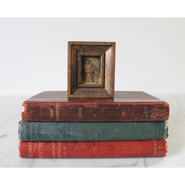 Vintage Framed Miniature Portrait Painting For Sale In Milwaukee - Image 6 of 8