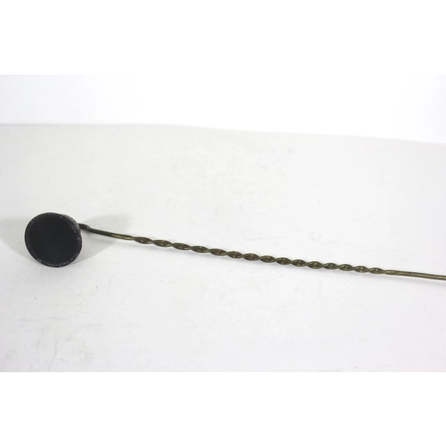 Metal Vintage Etched Brass Candle Snuffer, Twisted Handle For Sale - Image 7 of 8