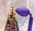 Contemporary 1980s Purple Art Glass Perfume Bottle With Matching Atomzier For Sale - Image 3 of 4