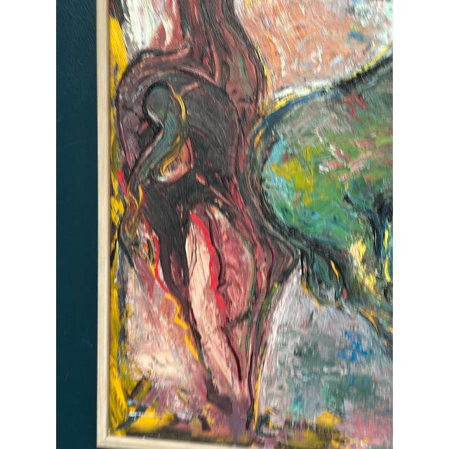 Mid-Century Modern Helmut Mantel, Horses, 1950s, Oil Painting on Canvas, Framed For Sale - Image 3 of 12