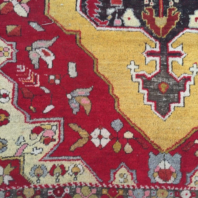 1960s Vintage Turkish Oushak Rug - 4′3″ × 7′3″ For Sale - Image 5 of 6
