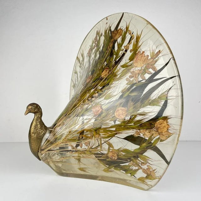 Vintage Peacock Table Lamp by Riccardo Marzi, 1980s For Sale - Image 13 of 13