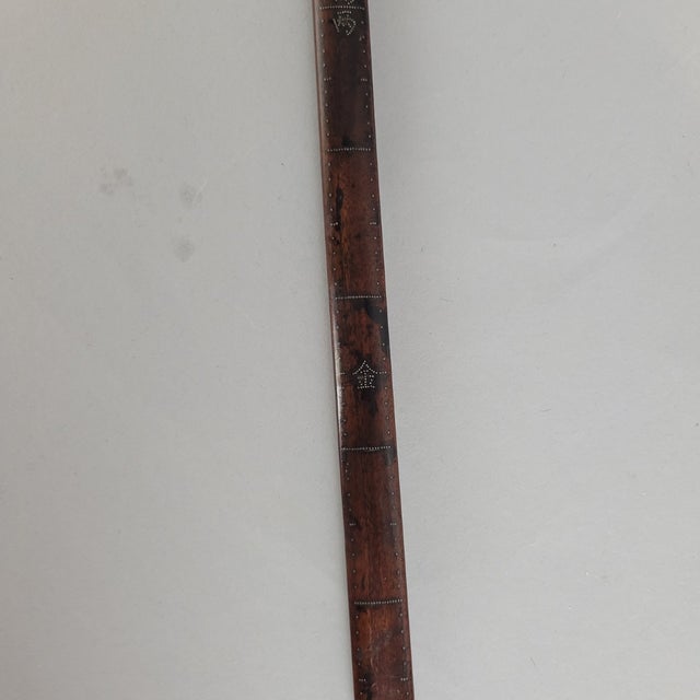 Late Qing Chinese Feng Shui “Luban” Measuring Stick With Metal Inlay Characters For Sale - Image 4 of 8