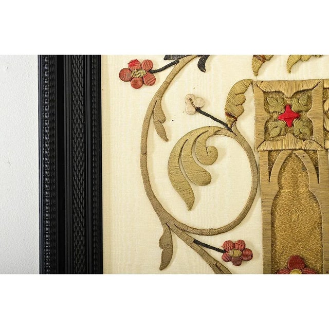 French 19th Century Raised Gold Embroidery of Madonna & Child For Sale - Image 12 of 12