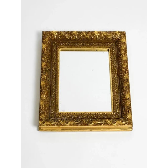 Mid-Century Italian Gold-Plated Wooden Frame Wall Mirror For Sale - Image 15 of 18