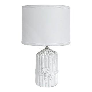 Vintage Italian Glazed Ceramic Lamp, Asparagus Tied With Ribbon For Sale